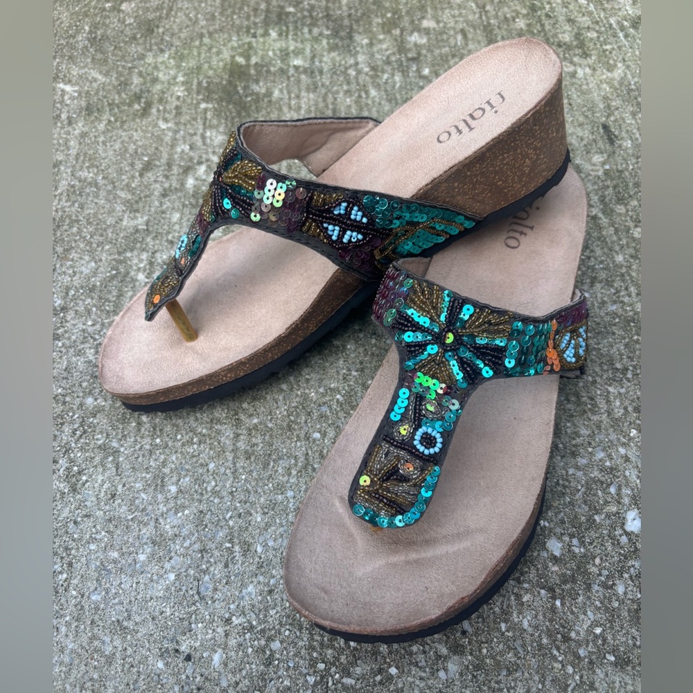 Sequin Embellished Sandals - Picture 8 of 10